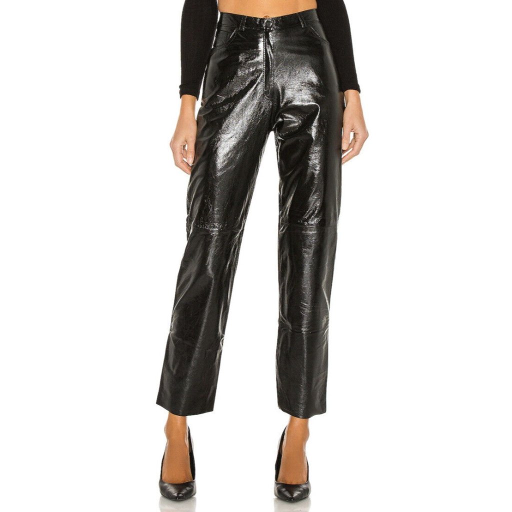 Tach Clothing Ava Pants Black Leather Shinny High Waist